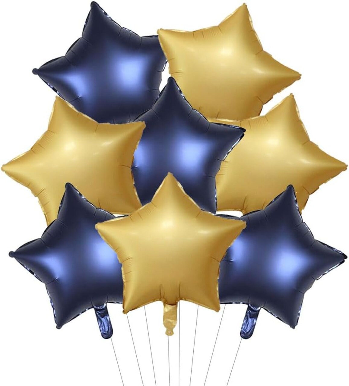 20 pcs 18inch Navy Blue Gold Star Foil Balloons, Matte Blue Gold Star shaped Helium Balloons Mylar Balloons for Wedding Graduation Decoration Birthday Party Balloons